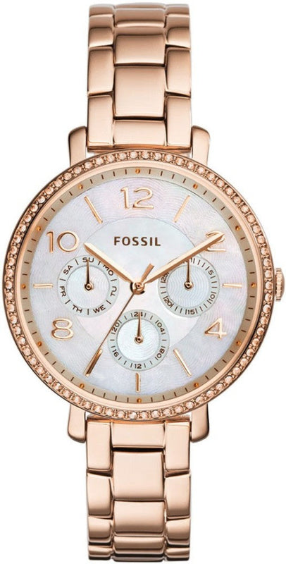Fossil Jacqueline Multi Function Mother of Pearl Dial Rose Gold Steel Strap Watch for Women - ES3757 Authentic Buy Shop Now