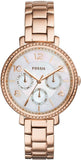 Fossil Jacqueline Multi Function Mother of Pearl Dial Rose Gold Steel Strap Watch for Women - ES3757 Authentic Buy Shop Now