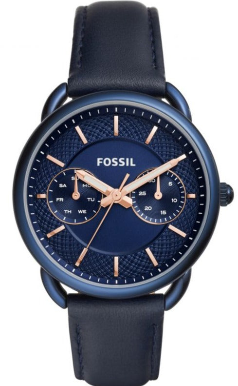 Fossil Tailor Blue Dial Blue Leather Strap Watch for Women - ES4092 Authentic Buy Shop Now