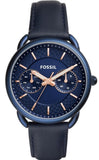 Fossil Tailor Blue Dial Blue Leather Strap Watch for Women - ES4092 Authentic Buy Shop Now