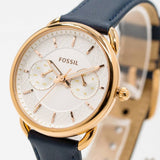 Fossil Tailor White Dial Blue Leather Strap Watch for Women - ES4260 Authentic Buy Shop Now