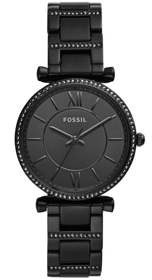 Fossil Carlie Black Dial Black Steel Strap Watch for Women - ES4488 Authentic Buy Shop Now