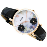 Fossil Jacqueline Mother of Pearl Dial Black Leather Strap Watch for Women - ES4535 Authentic Buy Shop Now