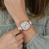Fossil Jacqueline Quartz Mother of Pearl White Dial White Leather Strap Watch for Women - ES4579 Authentic Buy Shop Now