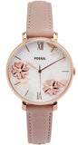 Fossil Jacqueline Three Hand Mother of Pearl Dial Pink Leather Strap Watch for Women - ES4671 Authentic Buy Shop Now