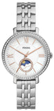 Fossil Jacqueline Multifunction Moonphase White Dial Silver Steel Strap Watch for Women - ES5164 Authentic Buy Shop Now