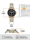 Fossil Blue Dive Three Hand Black Dial Two Tone Steel Strap Watch For Women - ES5349 Authentic Buy Shop Now