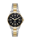 Fossil Blue Dive Three Hand Black Dial Two Tone Steel Strap Watch For Women - ES5349 Authentic Buy Shop Now