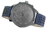 Tommy Hilfiger Chase Grey Dial Blue Leather Strap Watch for Men - 1791578 Authentic Buy Shop Now