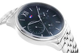 Tommy Hilfiger Damon Chronograph Blue Dial Silver Steel Strap Watch for Men - 1791416 Authentic Buy Shop Now