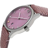 Gucci G-Timeless Pink Mother of Pearl Dial Pink Leather Strap Watch For Women - YA126586 Authentic Buy Shop Now