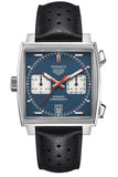 Tag Heuer Monaco Automatic Chronograph Blue Dial Black Leather Strap Watch for Men - CAW211P.FC6356 Authentic Buy Shop Now