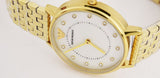 Emporio Armani Dress Analog Mother of Pearl Dial Gold Steel Strap Watch For Women - AR11007 Authentic Buy Shop Now