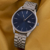Lacoste Vienna Blue Dial Silver Steel Strap Watch for Men - 2011049 Authentic Buy Shop Now