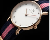 Daniel Wellington Classy Winchester White Dial Two Tone NATO Strap Watch For Women - DW00100065 Authentic Buy Shop Now