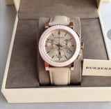 Burberry City Chronograph White Dial White Leather Strap Watch For Women - BU9701 Authentic Buy Shop Now