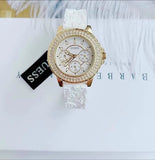 Guess Crown Jewel Multifunction Diamonds White Dial White Leather Strap Watch for Women - GW0411L1 Authentic Buy Shop Now