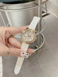 Guess Crown Jewel Multifunction Diamonds White Dial White Leather Strap Watch for Women - GW0411L1 Authentic Buy Shop Now