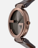Gucci Interlocking Brown Dial Brown Leather Strap Watch For Women - YA133309 Authentic Buy Shop Now