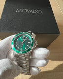 Movado Series 800 Green Dial Silver Steel Strap Watch For Men - 2600136 Authentic Buy Shop Now
