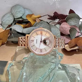 Fossil Jacqueline Analog Moonphase Mother of Pearl White Dial Rose Gold Steel Strap Watch for Women - ES5165 Authentic Buy Shop Now
