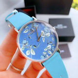 Coach Perry Floral Blue Dial Blue Leather Strap Watch for Women - 14503294 Authentic Buy Shop Now