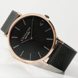 Coach Charles Black Ion Dial Black Mesh Bracelet Watch for Men - 14602470 Authentic Buy Shop Now