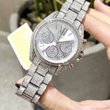 Michael Kors Mini Bradshaw Crystals Silver Dial Silver Steel Strap Watch For Women - MK6454 Authentic Buy Shop Now