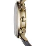 Emporio Armani Gianni Beige Dial Grey Leather Strap Watch For Men - AR0386 Authentic Buy Shop Now