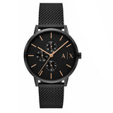 Armani Exchange Cayde Chronograph Black Dial Black Mesh Strap Watch For Men - AX2716 Authentic Buy Shop Now