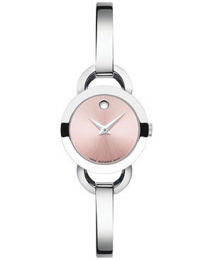 Movado Rondiro 22mm Pink Dial Stainless Steel Watch For Women - 0606797 Authentic Buy Shop Now