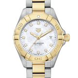 Tag Heuer Aquaracer Diamonds Mother of Pearl Dial Two Tone Steel Strap Watch for Men - WBD1422.BB0321 Authentic Buy Shop Now