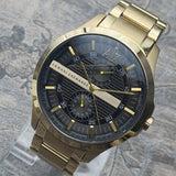 Armani Exchange Hampton Chronograph Black Dial Gold Steel Strap Watch For Men - AX2122 Authentic Buy Shop Now