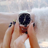 Gucci GG2570 Diamonds Black Dial Silver Steel Strap Watch For Women - YA142503 Authentic Buy Shop Now