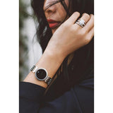 Movado Esperanza 28mm Black Dial Silver Steel Strap Watch For Women - 0607051 Authentic Buy Shop Now