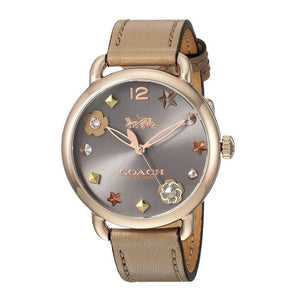 Coach Delancey Grey Dial Brown Leather Strap Watch for Women - 14502797 Authentic Buy Shop Now