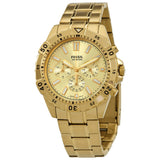 Fossil Garrett Chronograph Gold Dial Gold Steel Strap Watch for Men - FS5772 Authentic Buy Shop Now