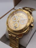 Versace Dylos Chronograph Gold Dial Gold Steel Strap Watch for Men - VQC040015 Authentic Buy Shop Now