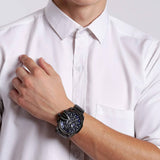 Diesel Mega Chief Chronograph Blue Dial Black Steel Strap Watch For Men - DZ4329 Authentic Buy Shop Now