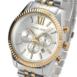 Michael Kors Lexington Silver Dial Two Tone Steel Strap Watch for Men - MK8344 Authentic Buy Shop Now