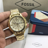 Fossil Dean Chronograph Champagne Dial Gold Steel Strap Watch for Men - FS4867 Authentic Buy Shop Now