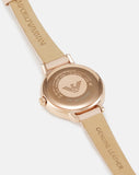 Emporio Armani Gianni T-Bar Quartz Rose Gold Dial Pink Leather Strap Watch For Women - AR11001 Authentic Buy Shop Now