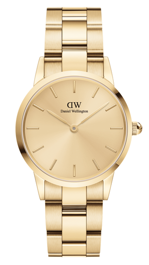 Daniel Wellington Iconic Link Unitone Gold Dial Gold Steel Strap Watch For Women - DW00100403 Authentic Buy Shop Now