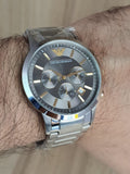 Emporio Armani Quartz Grey Dial Silver Steel Strap Watch For Men - AR11047 Authentic Buy Shop Now