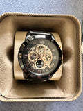 Fossil Grant Sport Automatic Skeleton Black Dial Black Leather Strap Watch for Men - ME3138 Authentic Buy Shop Now