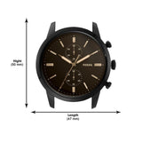 Fossil Goodwin Chronograph Black Dial Black Leather Strap Watch for Men - FS5585 Authentic Buy Shop Now