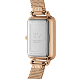 Daniel Wellington Quadro Melrose Black Dial Rose Gold Mesh Bracelet Watch For Women - DW00100432 Authentic Buy Shop Now