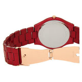 Michael Kors Slim Runway Red Dial Red Steel Strap Watch For Women - MK3895 Authentic Buy Shop Now