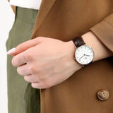 Daniel Wellington Classic York White Dial Brown Leather Strap Watch For Women - DW00100038 Authentic Buy Shop Now