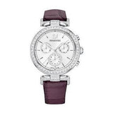 Swarovski Era Journey Chronograph Silver Dial Purple Leather Strap Watch for Women - 5296835 Authentic Buy Shop Now